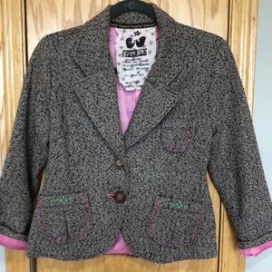 Anthropologie Blazer with Pink details - Size SM